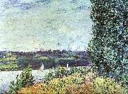 Alfred Sisley The Banks of the Seine : Wind Blowing Germany oil painting artist